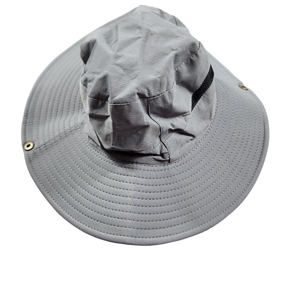 Outdoor Visor Cap Fisherman Hat Wide Brim Waterproof and Resistant Unisex Gray